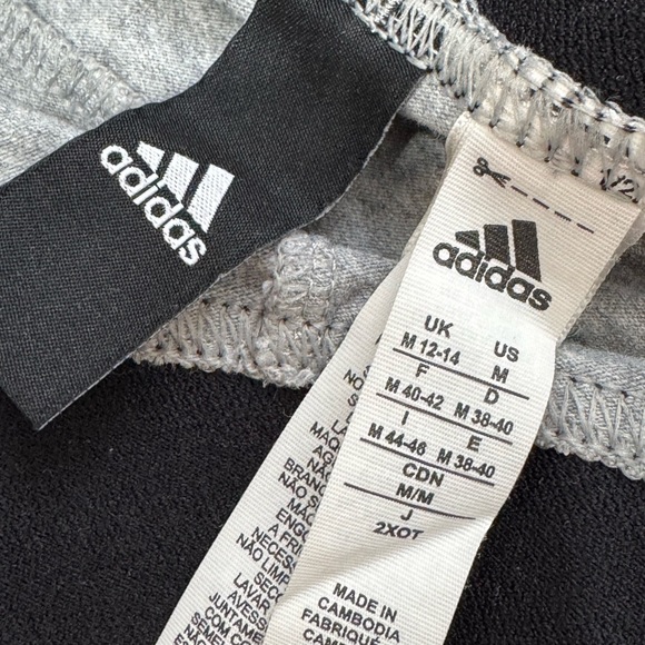 Adidas Kids Light Gray Leggings with Black Stripes - Picture 3 of 4